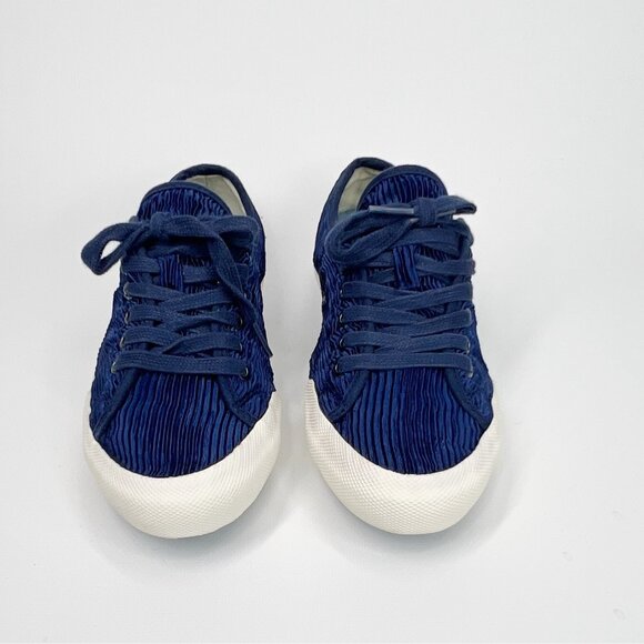 SeaVees Womens 6 Monterey Sneaker Navy Crinkled Satin Casual Shoes - Picture 3 of 11